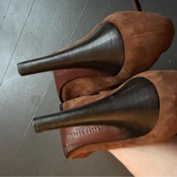 Ralph Lauren Purple Label Brown Suede Heel Strap Heels, size 9 - Picture 6 of 6
